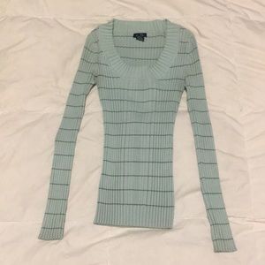 Rue 21 Green striped long sleeve shirt